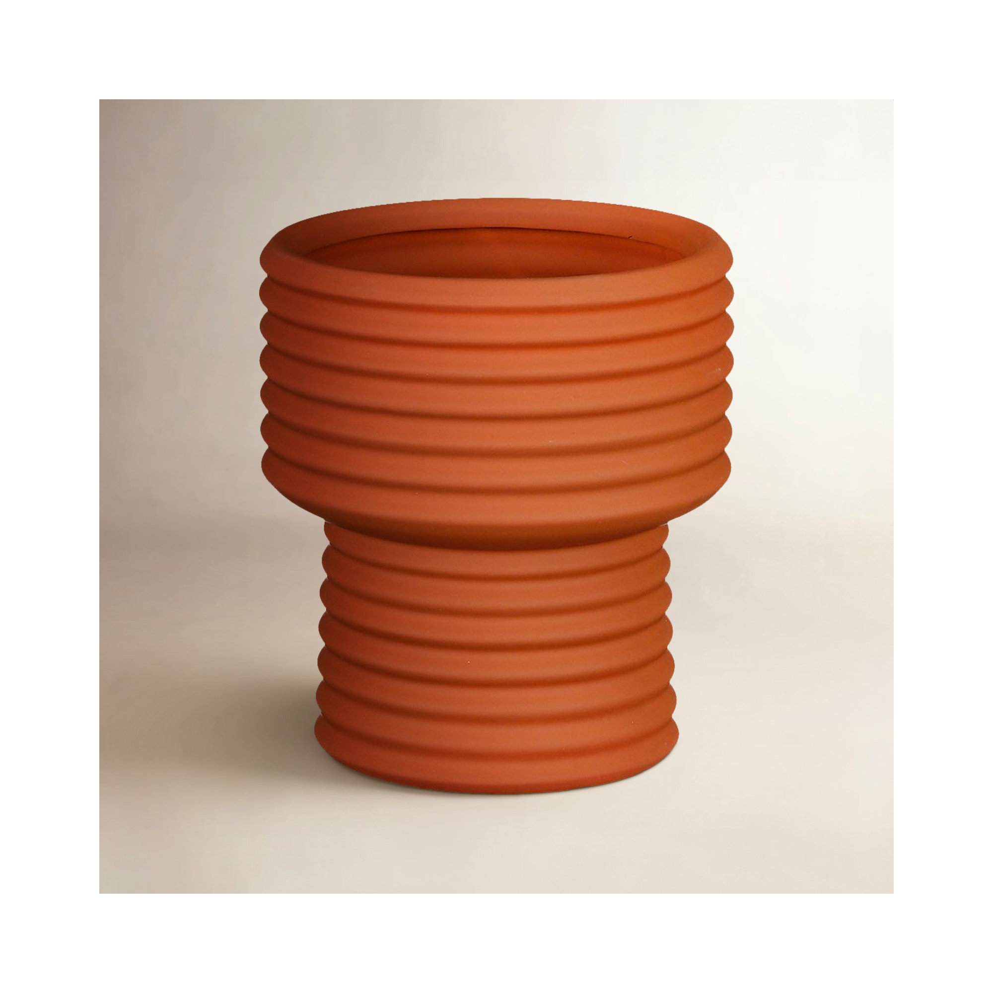 Ivana Ceramic Pot Planter, 7.1" H x 6.3" W x 6.3" D, Brown