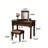 39.37"American-style solid wood brown dressing table with mirror