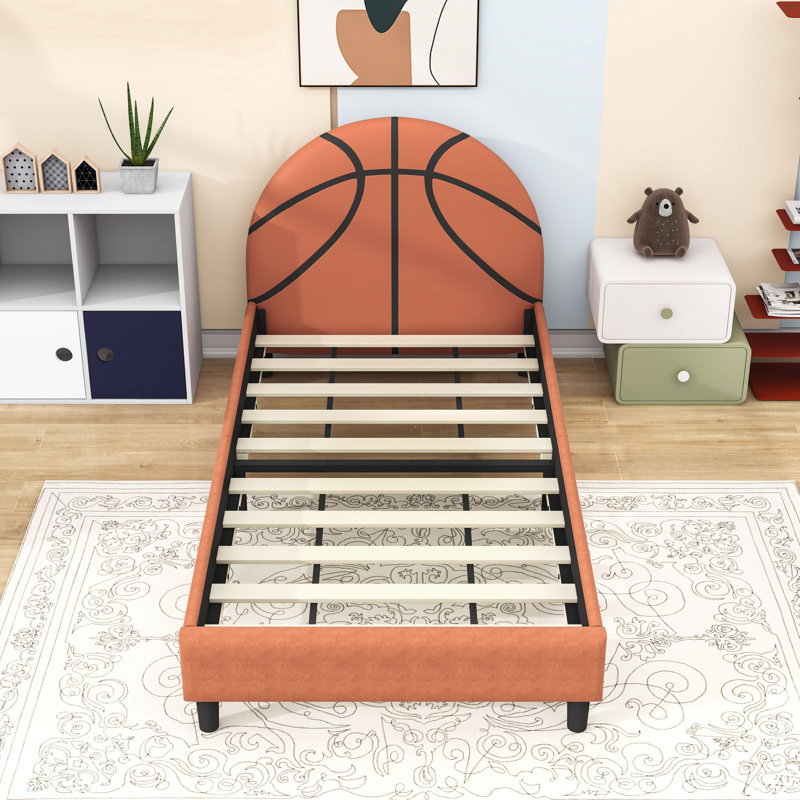 Basketball Design Twin Upholstered Platform Bed