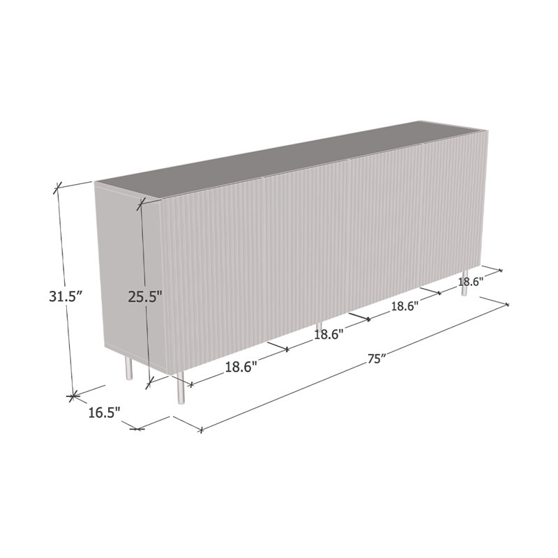 Blenda 75" Sideboard with Matte Finish