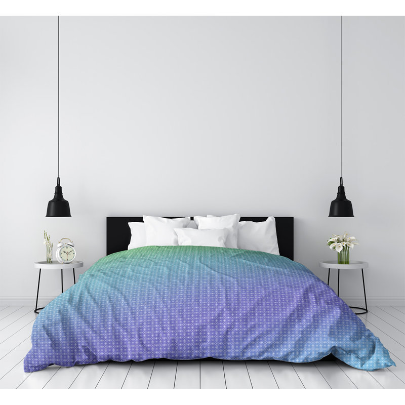 Housse de couette simple Katelyn Elizabeth, Housse de couette simple TG, Bleu / Vert / Mauve, Polyester brossé