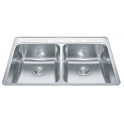 33 " L Double Bowl Stainless Steel Kitchen Sink