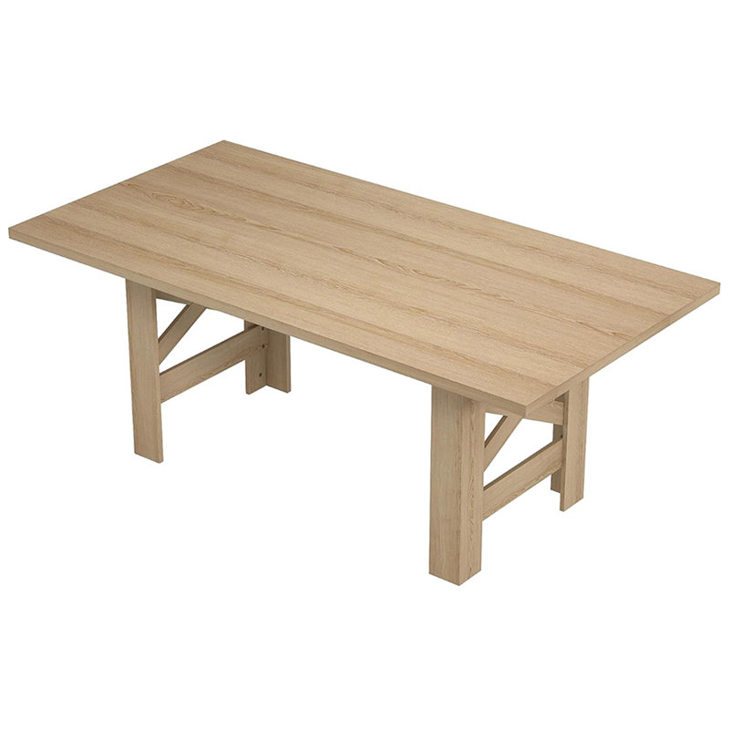 Table de salle à manger de 71 pouces pour 6 à 8 personnes, table de cuisine en bois avec plateau épais et pieds en X robustes, table rustique pour appartement, cuisine, bureau