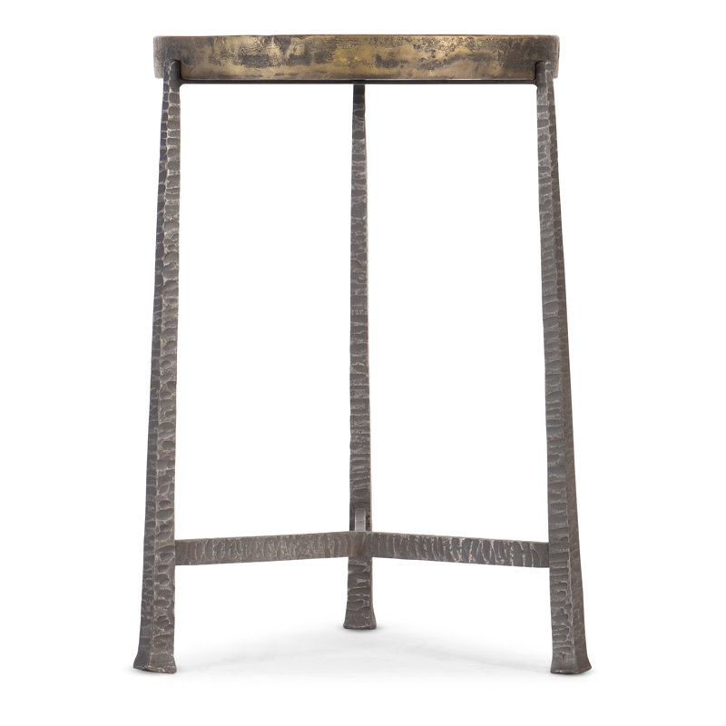 Transitional Gold Metal Round Tray Top End Table 24"