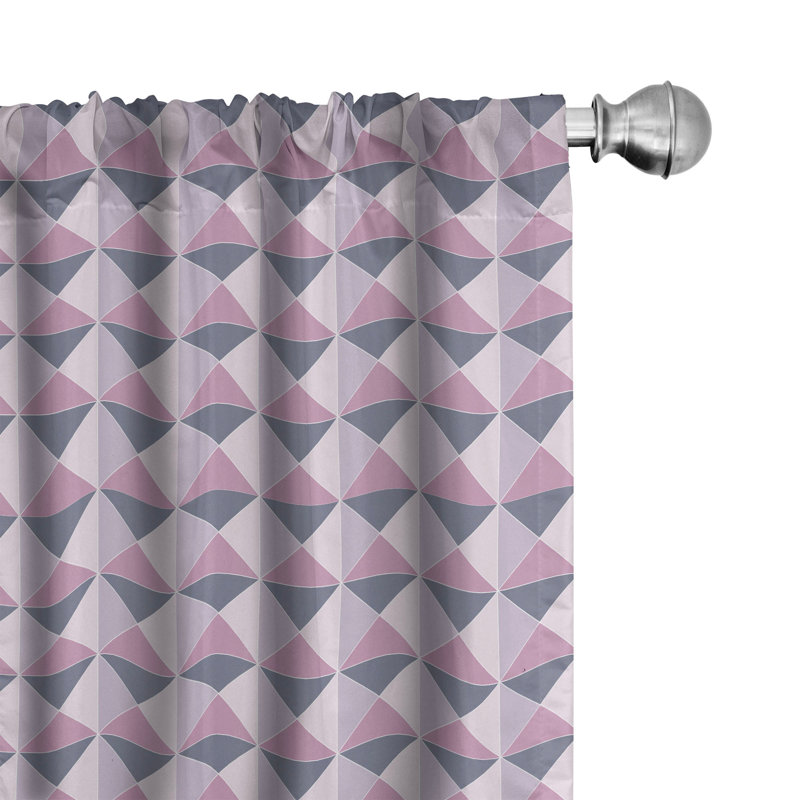 Geometric Semi-Sheer Rod Pocket Curtain Panels, 28" x 63"