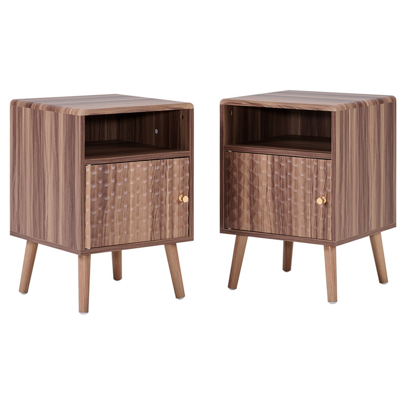 Table de chevet pour table de chevet (ensemble de 2), Brun