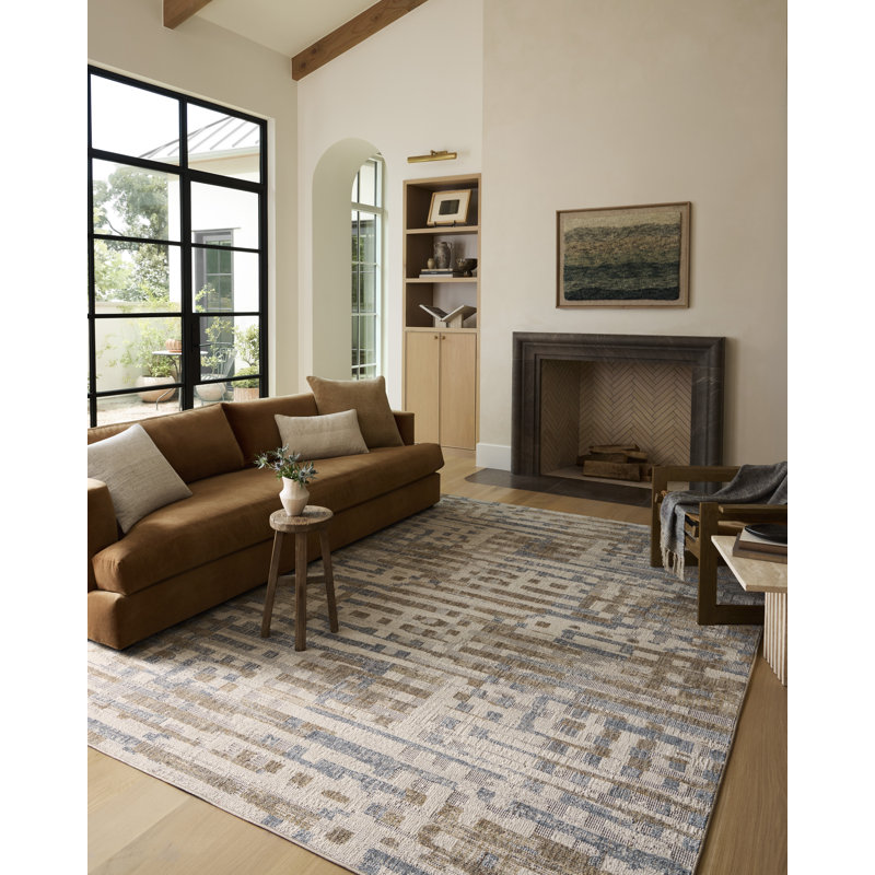Tapis Loloi Roxie Ivoire/Denim, 7 pi 10 po x 10 pi