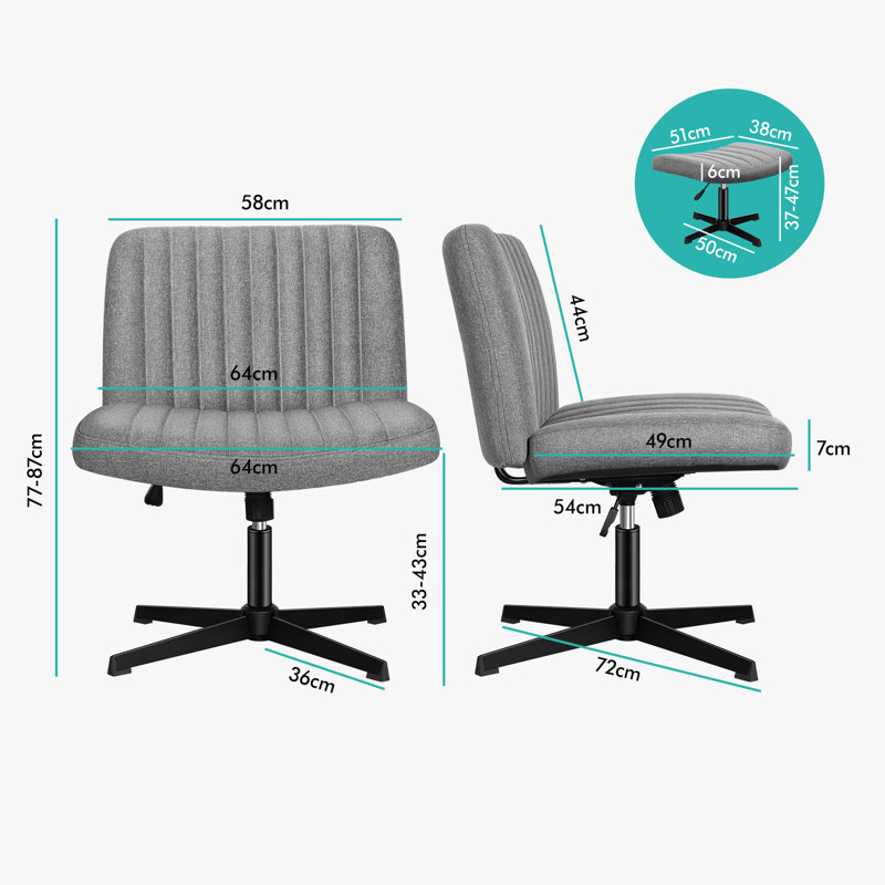 Brayden Studio Criss Cross Chair, Linen, Grey