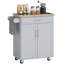 Chariot pour îlot de cuisine, table pour îlot roulant avec plateau en bois massif, chariot avec tiroir-683265141