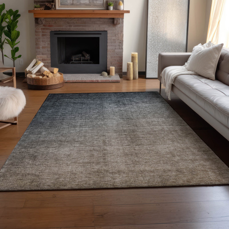 Premium Machine Washable Cerrito AMF569 Gray Rug, Rectangle 8' x 10'