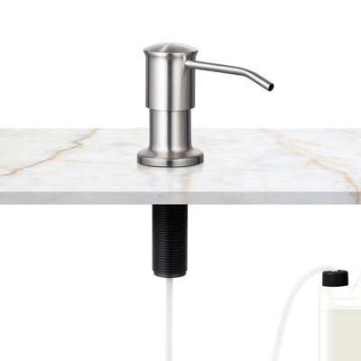 Soap Dispenser for Kitchen Sink, Stainless Steel Built in Sink Soap Dispenser with 47" Extension Tube Kit, Countertop Dish Soap-Dispenser with 360° Rotation Pump Head, Designed for Kitchen Bathroom