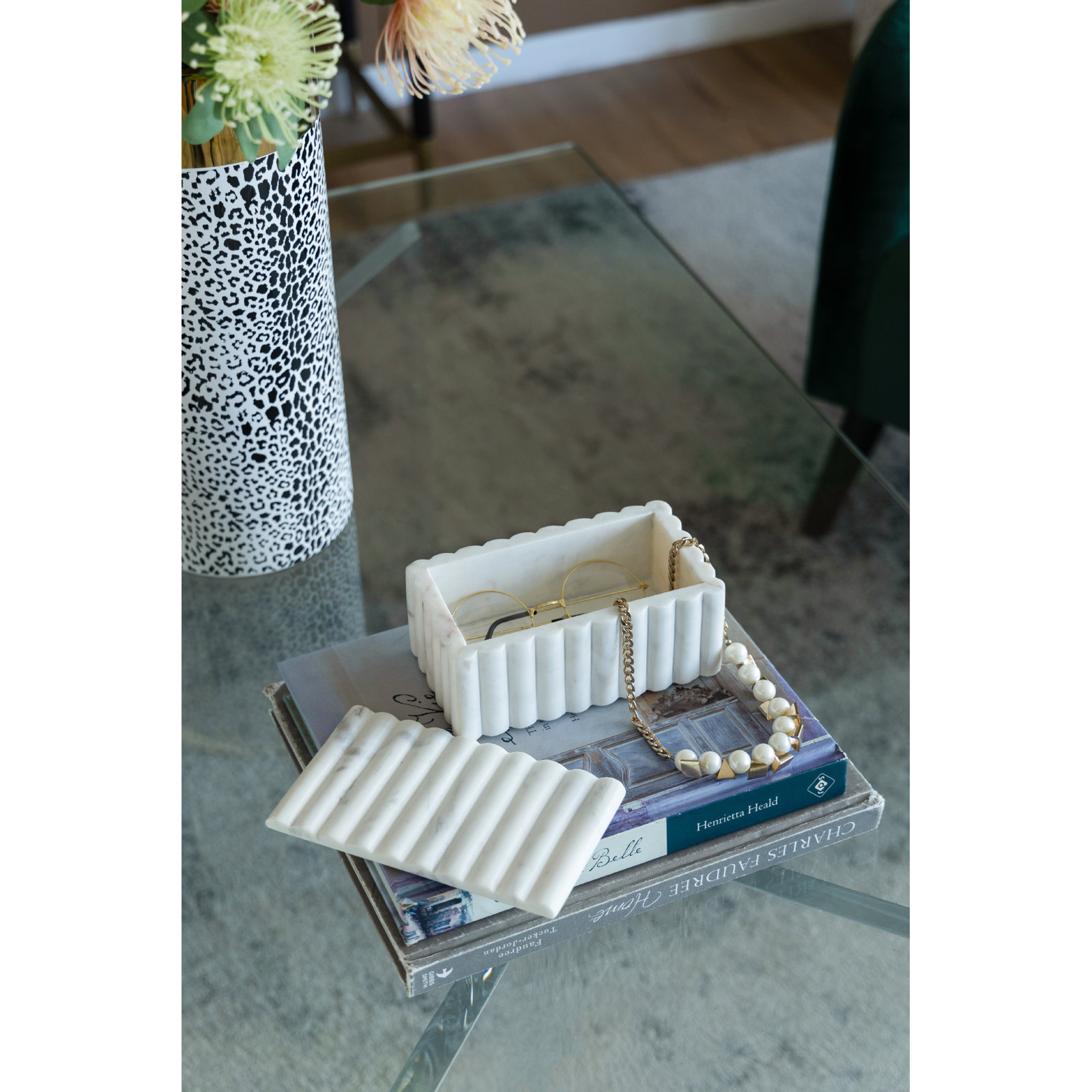 Marble Decorative Box, White