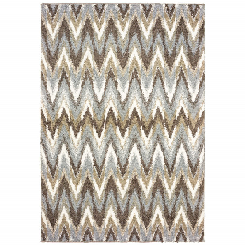 2’X3’ Gray Ikat Pattern Scatter Rug