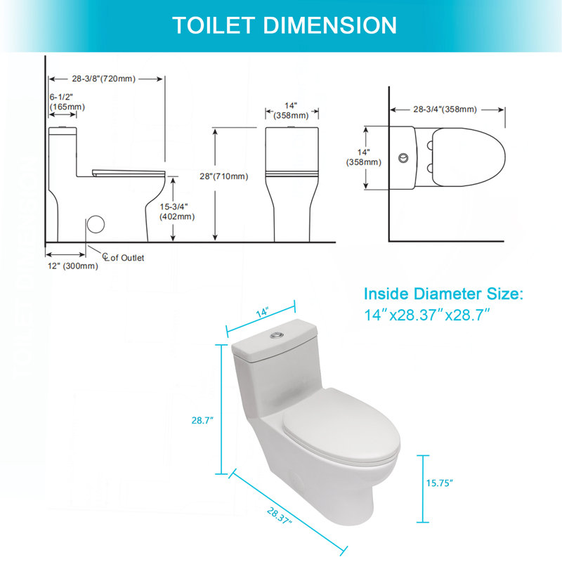 Toilette une pièce en céramique