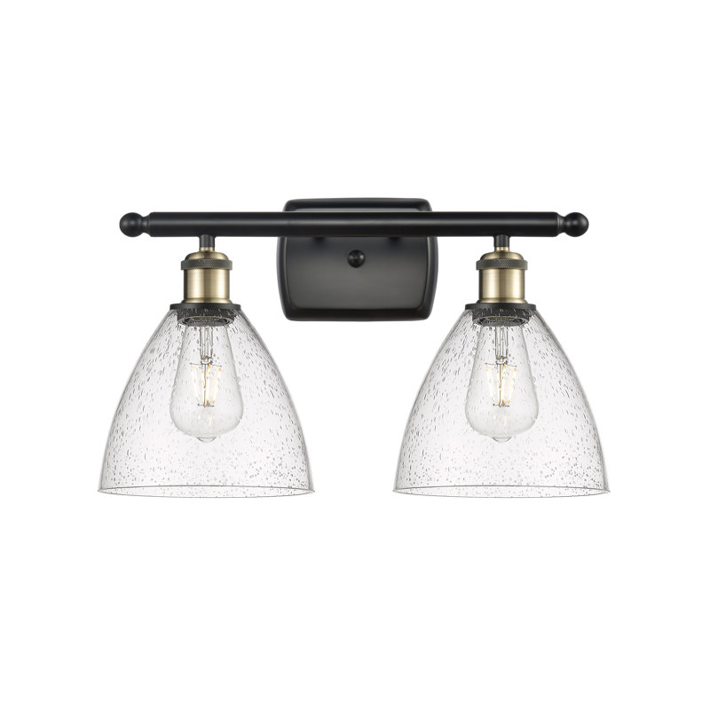 Éclairage pour meuble-lavabo 2 lumières Shauna, Incandescente, Laiton antique noir