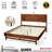 Queen Premium Solid Wood Platform Bed Frame, Walnut Finish with Sculpted Spearhead Headboard – Mid-Century Modern Style, 800lbs Capacity, All Mattress Support, No Box Spring Needed-112609345-112609343