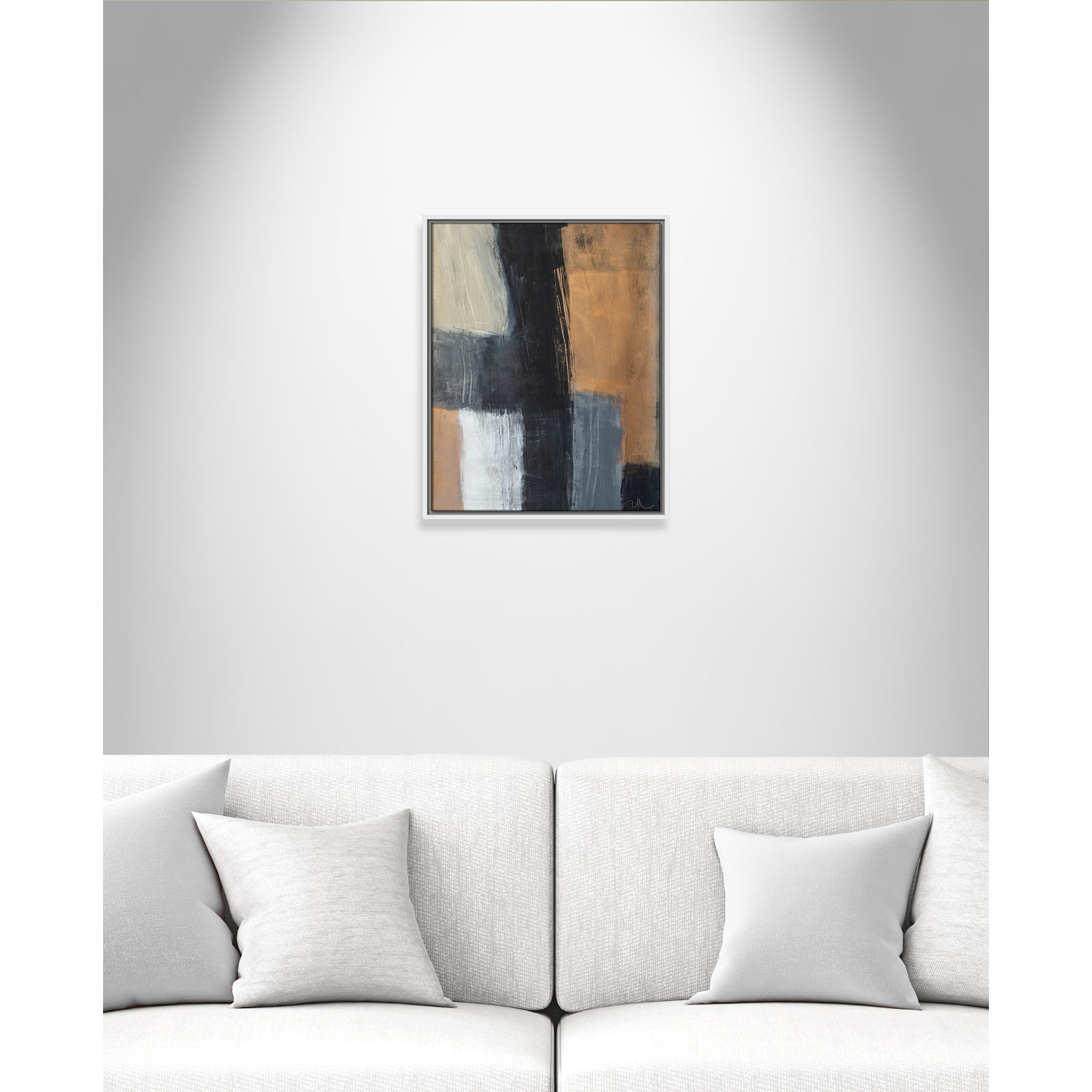 Calderon "Metallic Slate II" Print, 21.5" H x 17.5" W x 2" D, White Floater Framed, No Mat