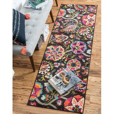 Tapis décoratif gris/vert/rouge Shipton