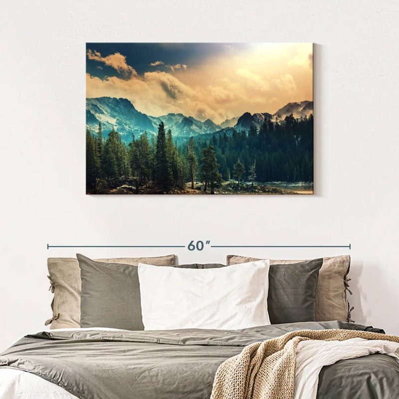 Sierra Nevada Mountainscape sur impression sur toile, H 30 po x l 45 po x P 1,25 po