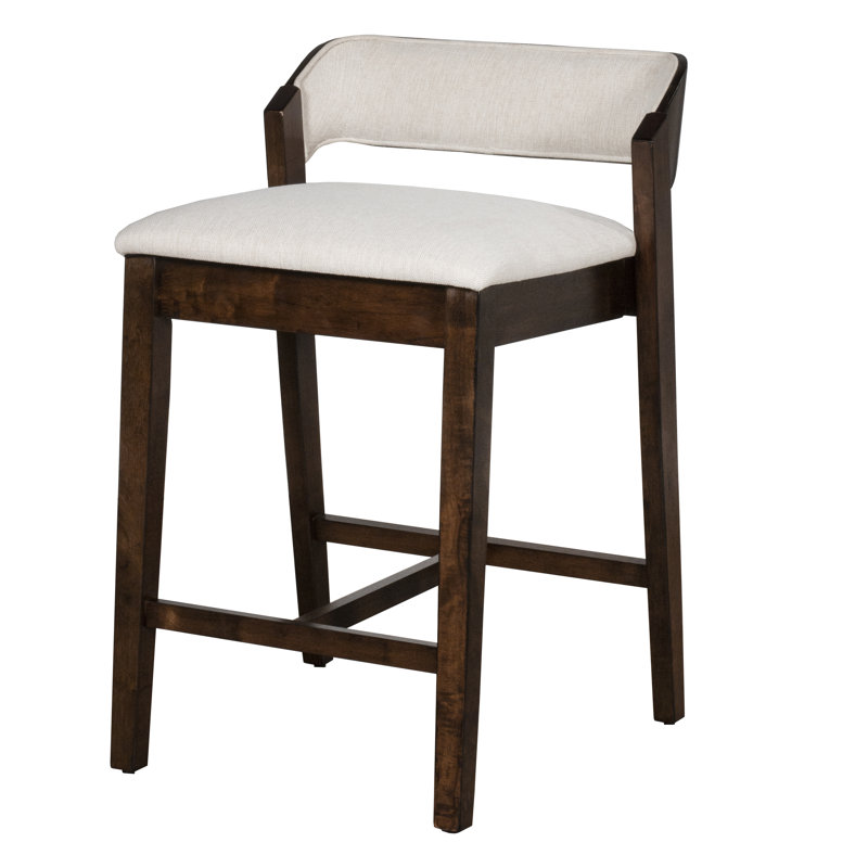 Halfeti Wood Counter Height Stool, Walnut/Brown