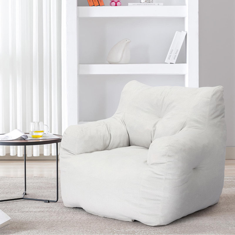 Fauteuil à billes en tissu, Lin ivoire