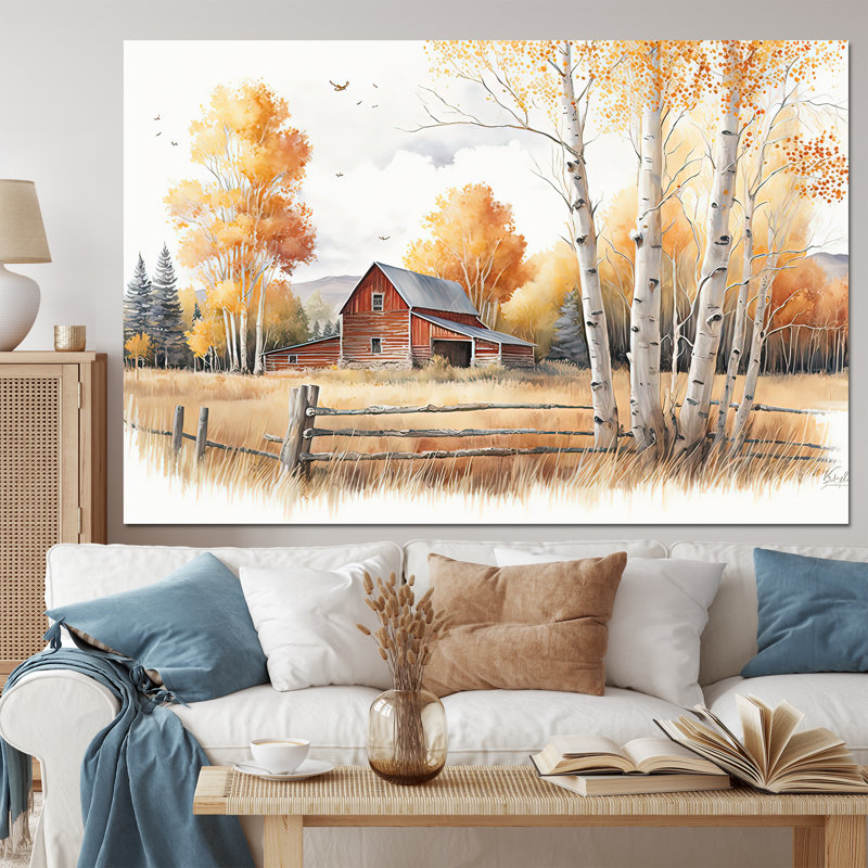 Chemin vers la grange V - art mural paysage de grange