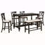 Ensemble de 6 tables de salle à manger à hauteur de comptoir avec 4 chaises et un banc pour la salle à manger-398470881-398470882