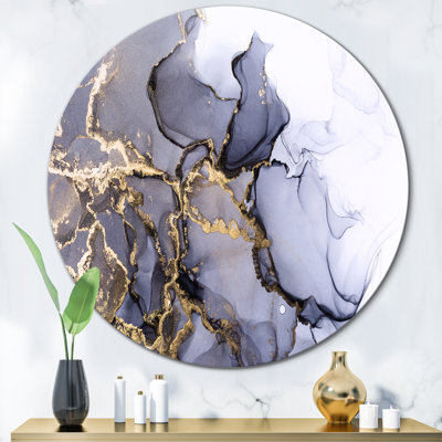 Grey And Shiny Golden Alcohol Ink " Gray And Shiny Golden Alcohol Ink " Color Photography Print