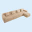 Canapé modulaire modulaire en L à 4 places sans os, canapé modulaire Cloud avec assise profonde, canapé modulaire moderne à 4 places avec coussins décoratifs et 1 repose-pieds mobile, tissu en velours côtelé-320966934
