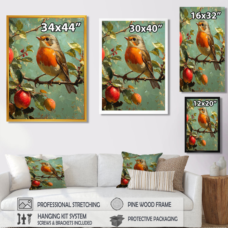 Aguon - animaux, art mural sur toile, H 20 po x l 12 po, Toile tendue, Ne pas appliquer