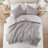 3 Pc solid soft bedding set modern style King/Cal King 100% cotton all season sheets-Charcoal sateen weave bed-sheets