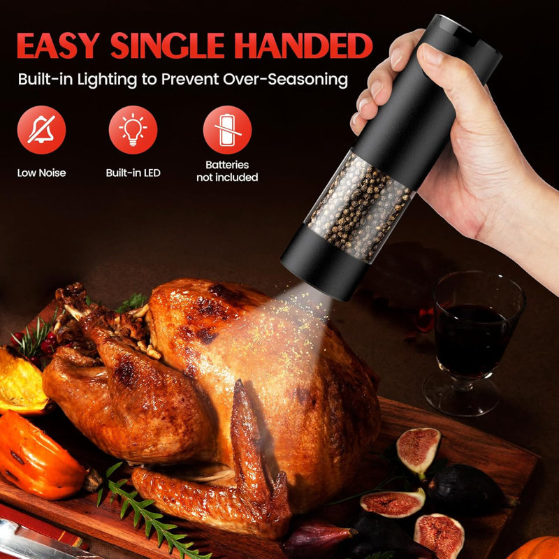 2-pack Electric Salt & Pepper Grinder Set