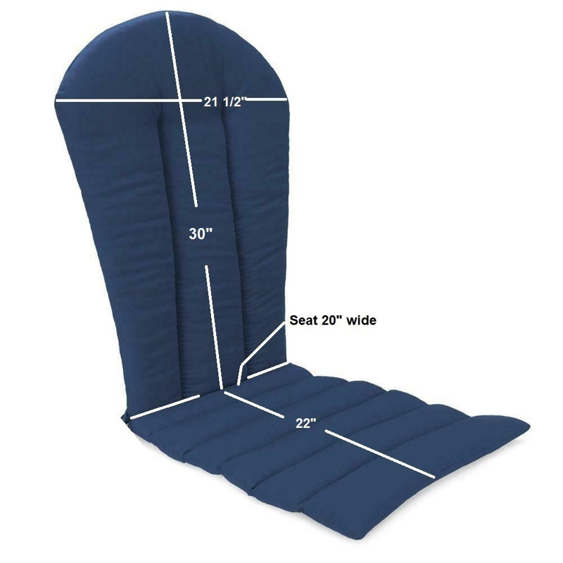 USA-Made Adirondack Chair Cushion – Premium Outdoor Fabric, Fade-Resistant, UV Protected Fabric