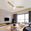Ventilateur de plafond moderne d'intérieur 52 pouces avec 3 pales en bois massif et télécommande