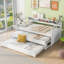 Daybed With 2 Trundles And 3 Storage Cubbies, Guest Bed-772475952