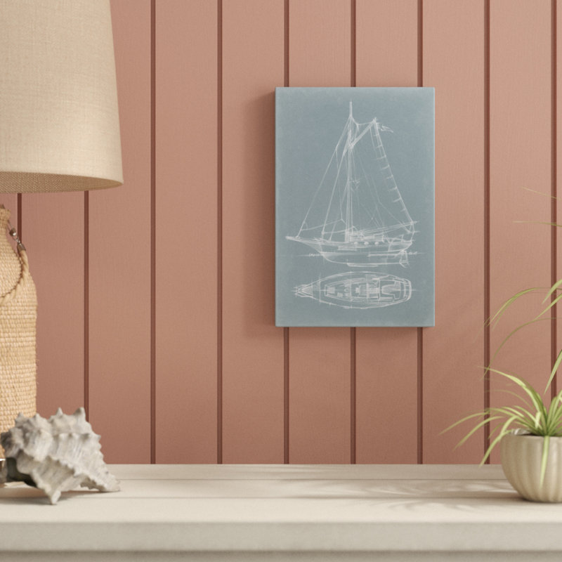 «Yacht Sketches IV», impression sur toile, H 12 po x l 8 po