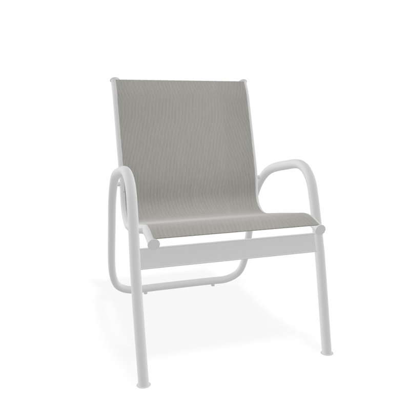 Fauteuil de patio Gardenella, Blanc texturé, Huître Augustine