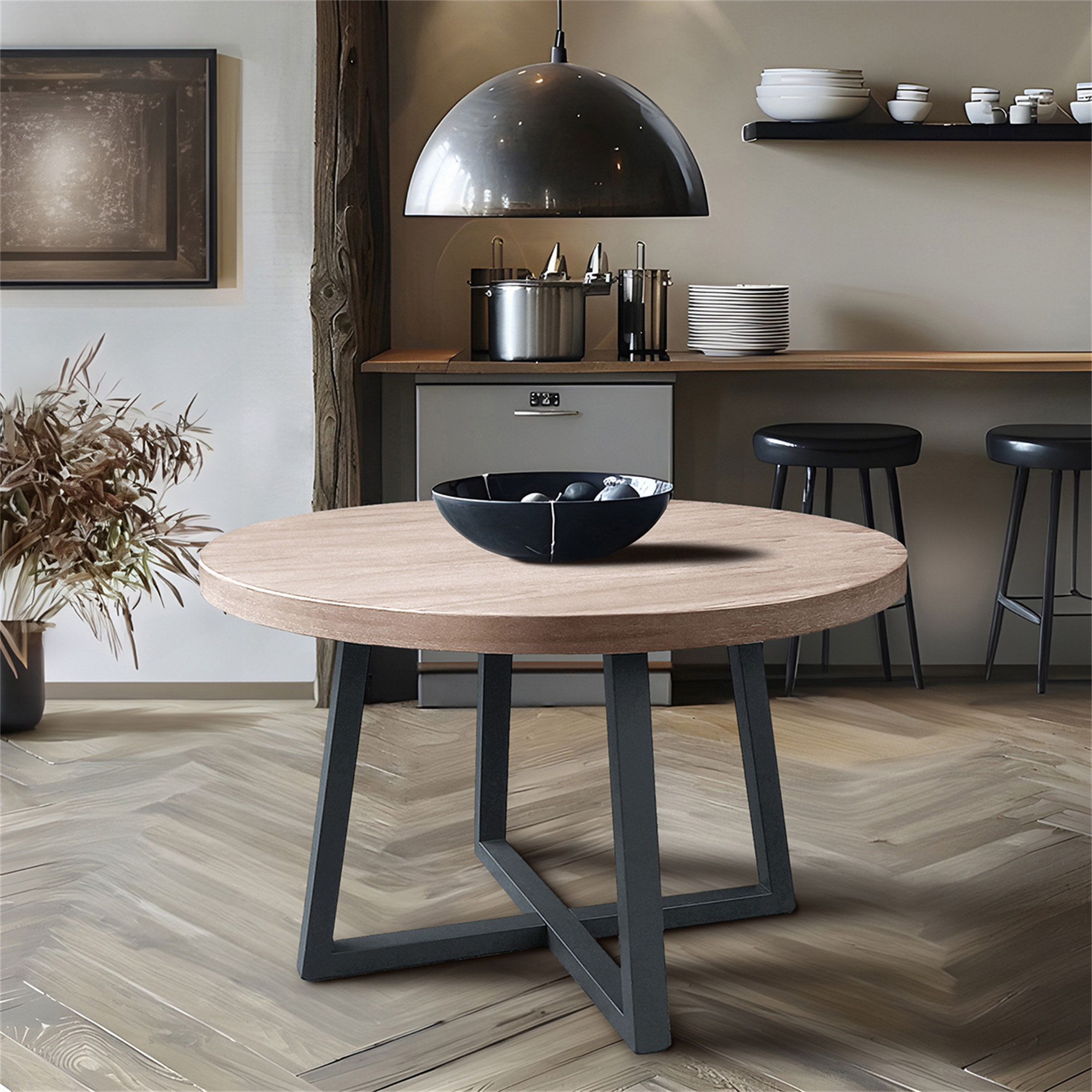 Latitude Run® Round Dining Table With Durable Build And Elegant Design ...