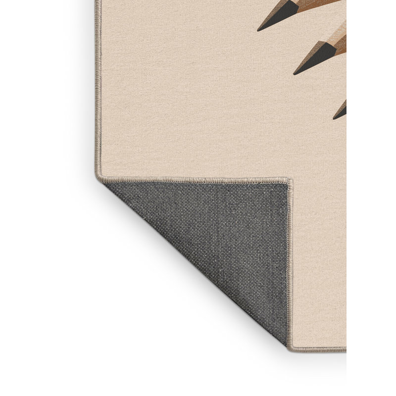 Tapis beige doux et moelleux aux crayons de couleur modernes - reliure beige, 7 x 9