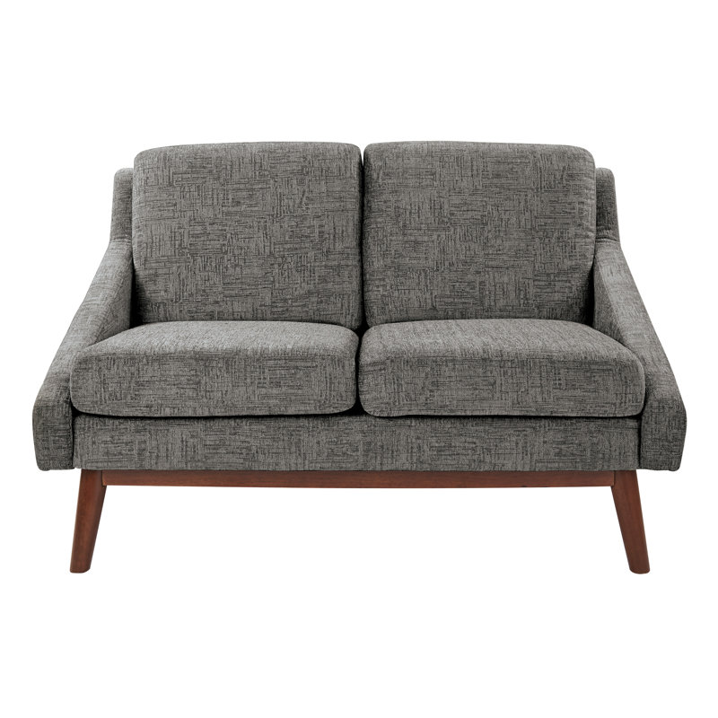 Causeuse Mid-Century, Polyester gris anthracite