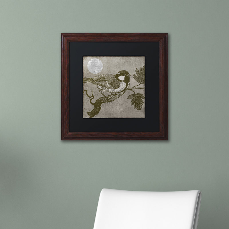 Jadaya «Moon Bird», impression encadrée, H 11 po x l 11 po, Noir, Encadrement brun
