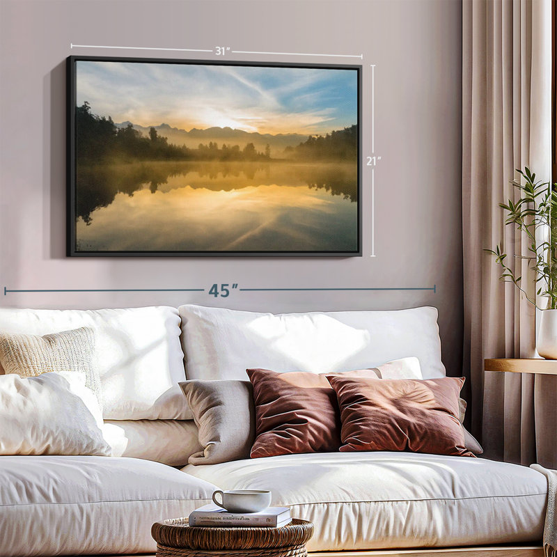 «Lake Matheson Sunset View», reproduction sur toile, H 31 po x l 21 po