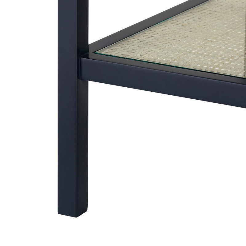 Caanan Glass End Table, Midnight Blue