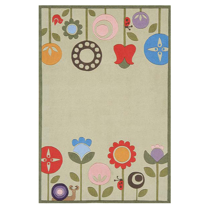 Tapis vert clair touffeté à la main Abbeville, Rectangle 3 pi x 5 pi