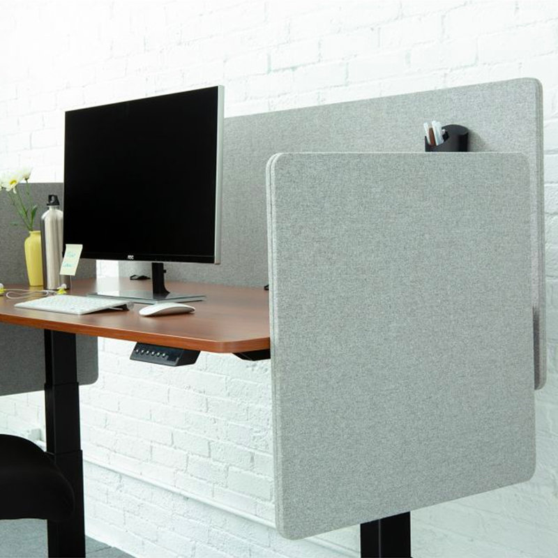 Cloison de bureau en tissu 1 panneau, Gris froid, H 23,63 po x l 47,25 po x P 2,8 po