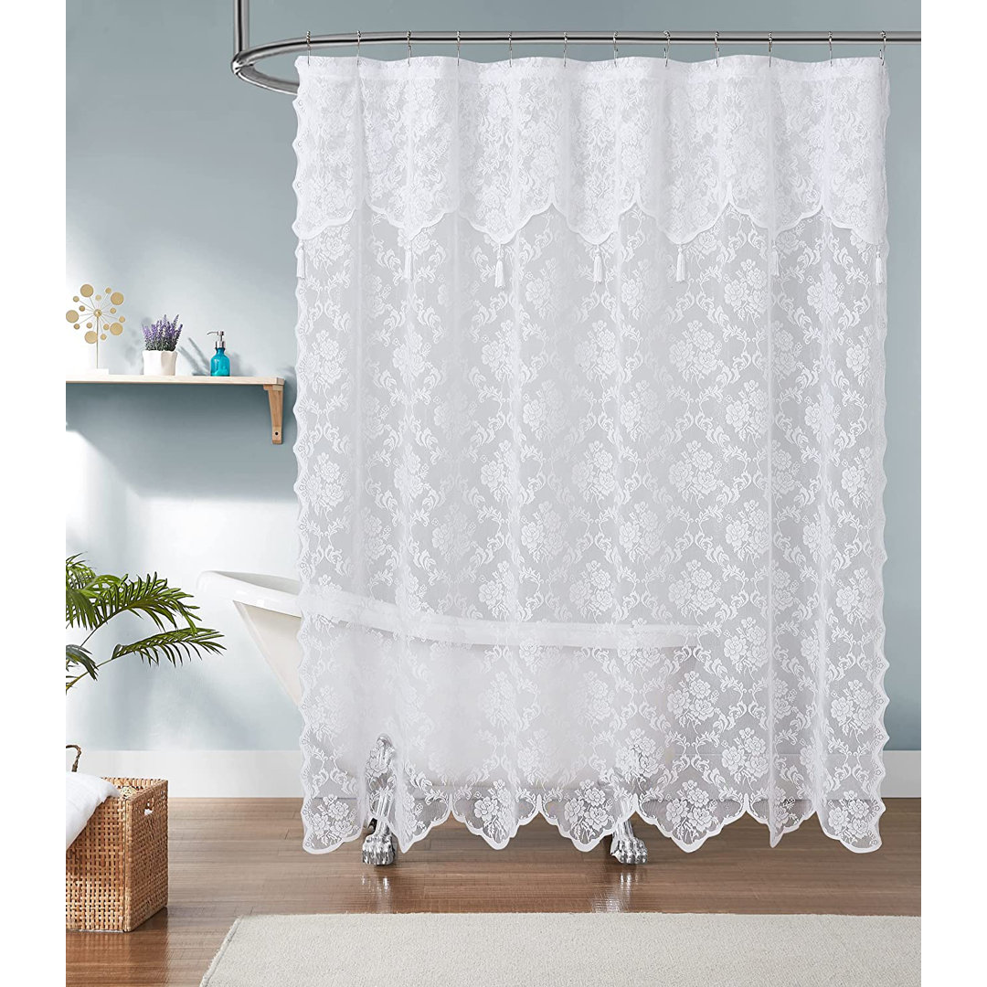 Braina Floral Shower Curtain Charlton Home® 