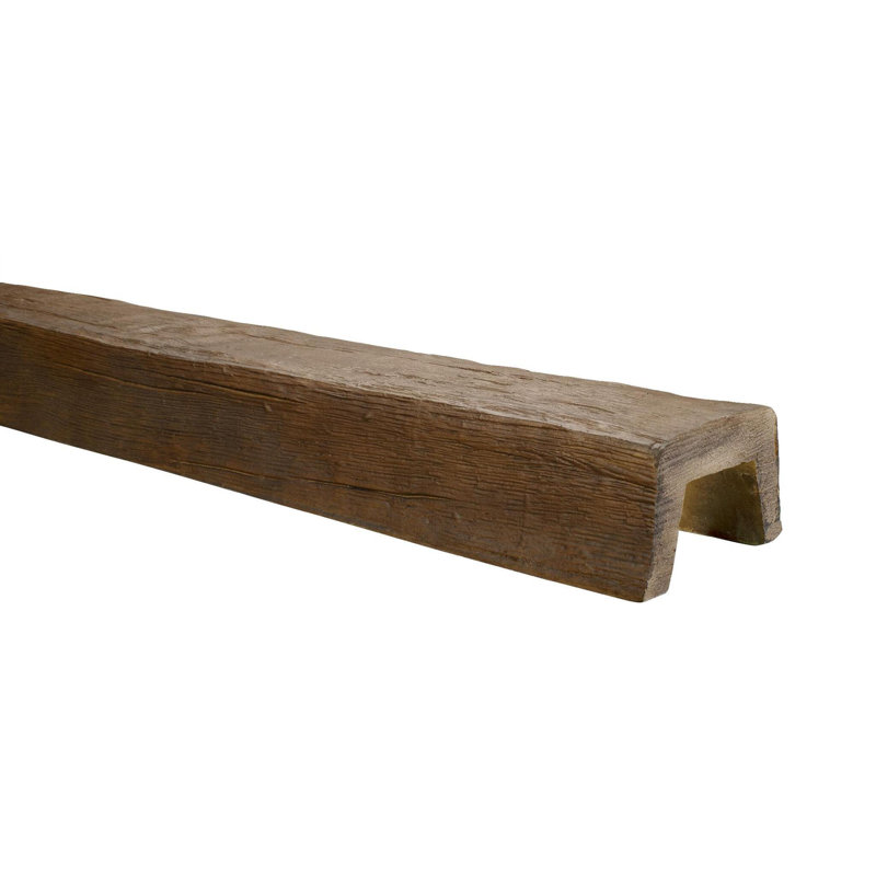 Poutre moderne en faux bois 3-7 / 8 po x 5-7 / 8 po x 153 po, Chêne médium
