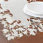 Chemin de table en dentelle blanche avec broderie ajourée élégante pour table de salle à manger et décoration de Noël de table