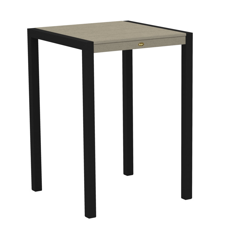 Table de bar POLYWOOD Surf City, Noir texturé / Château de sable, 30 po x 30 po