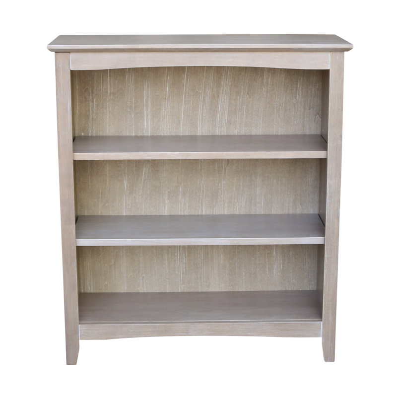 Aspatria Bookcase, (3 Shelves) 36" H x 32" W x 12" D, Washed Gray Taupe